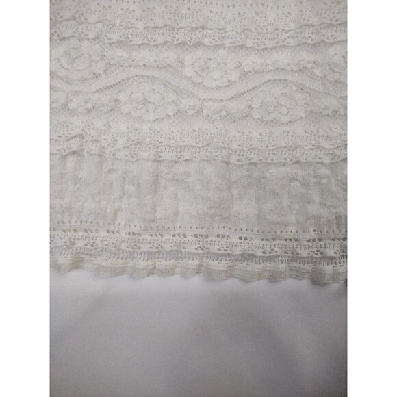 Dressbarn women 14 white lace tiers 3/4 flared ruffle sleeve shift dress stretch - Picture 10 of 16